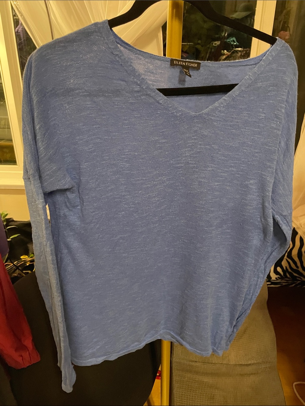 Eileen Fisher Periwinkle V-Neck Long Sleeve Top
